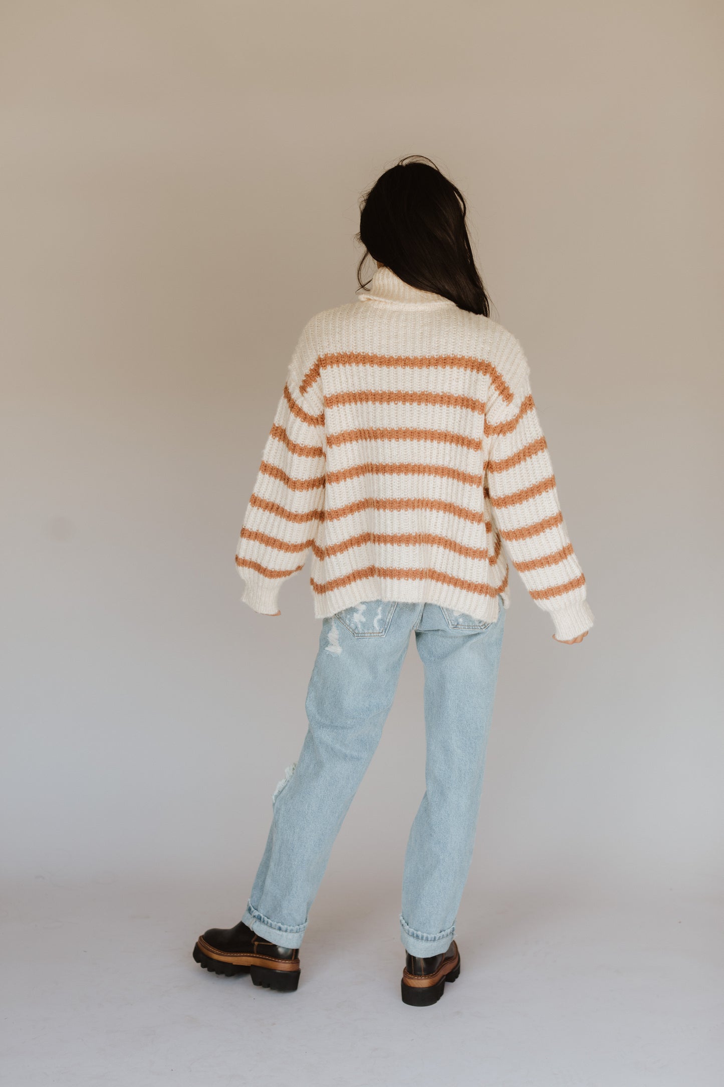 Cozy Stripes Sweater camel/SALE