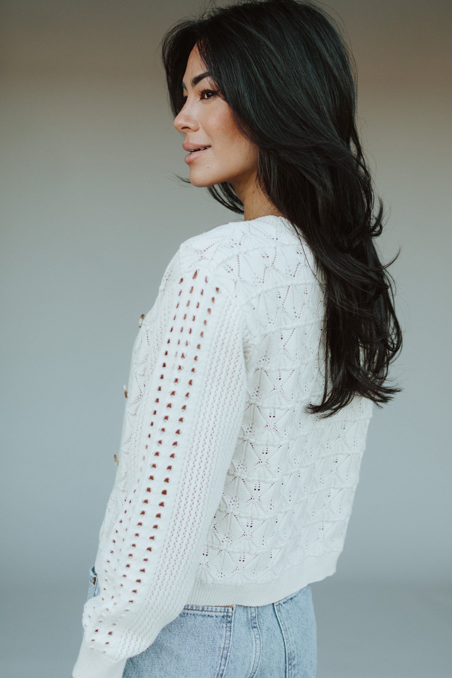 Morning Light Embroidered Cardigan/Ivory