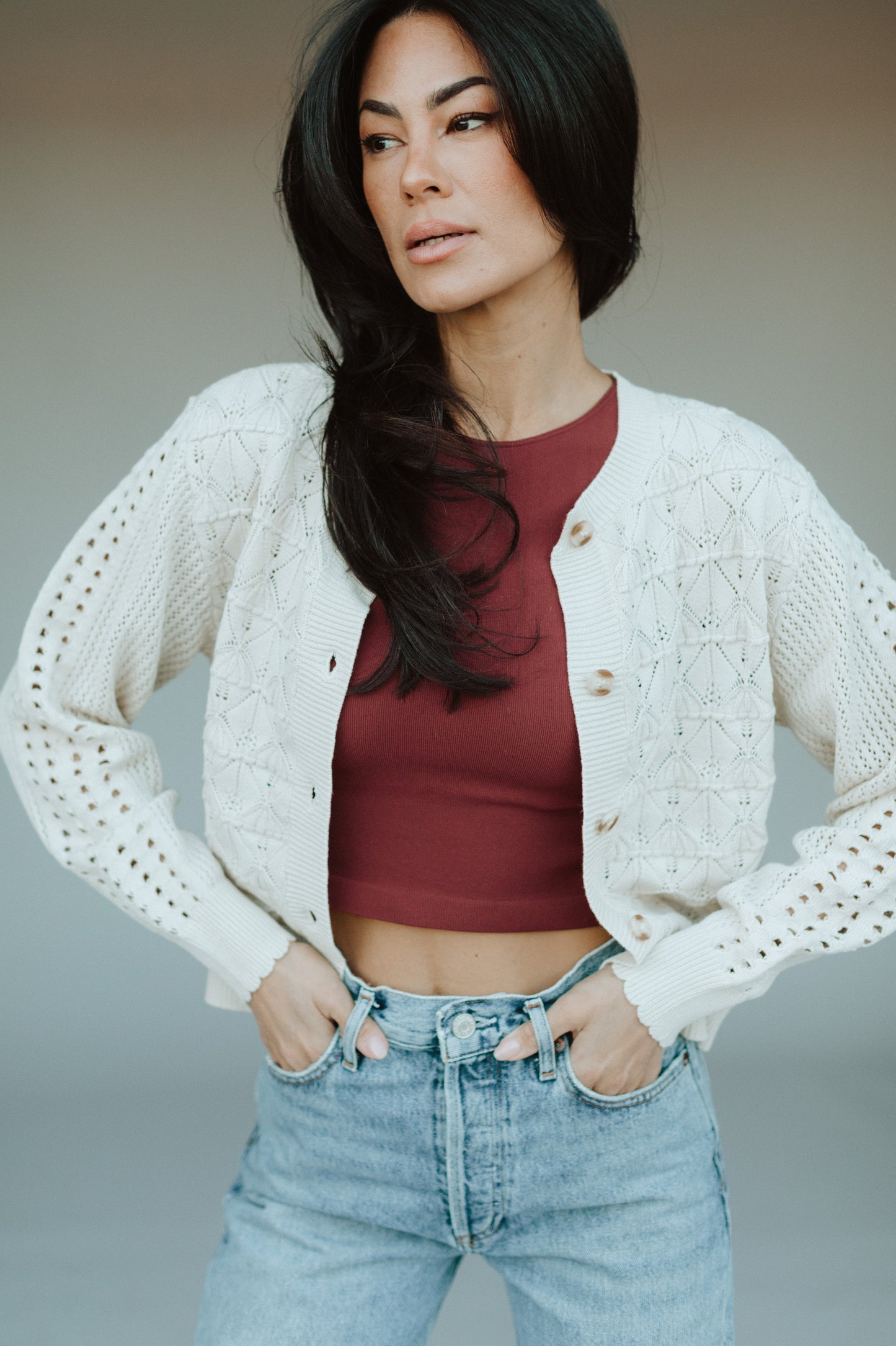 Morning Light Embroidered Cardigan/Ivory