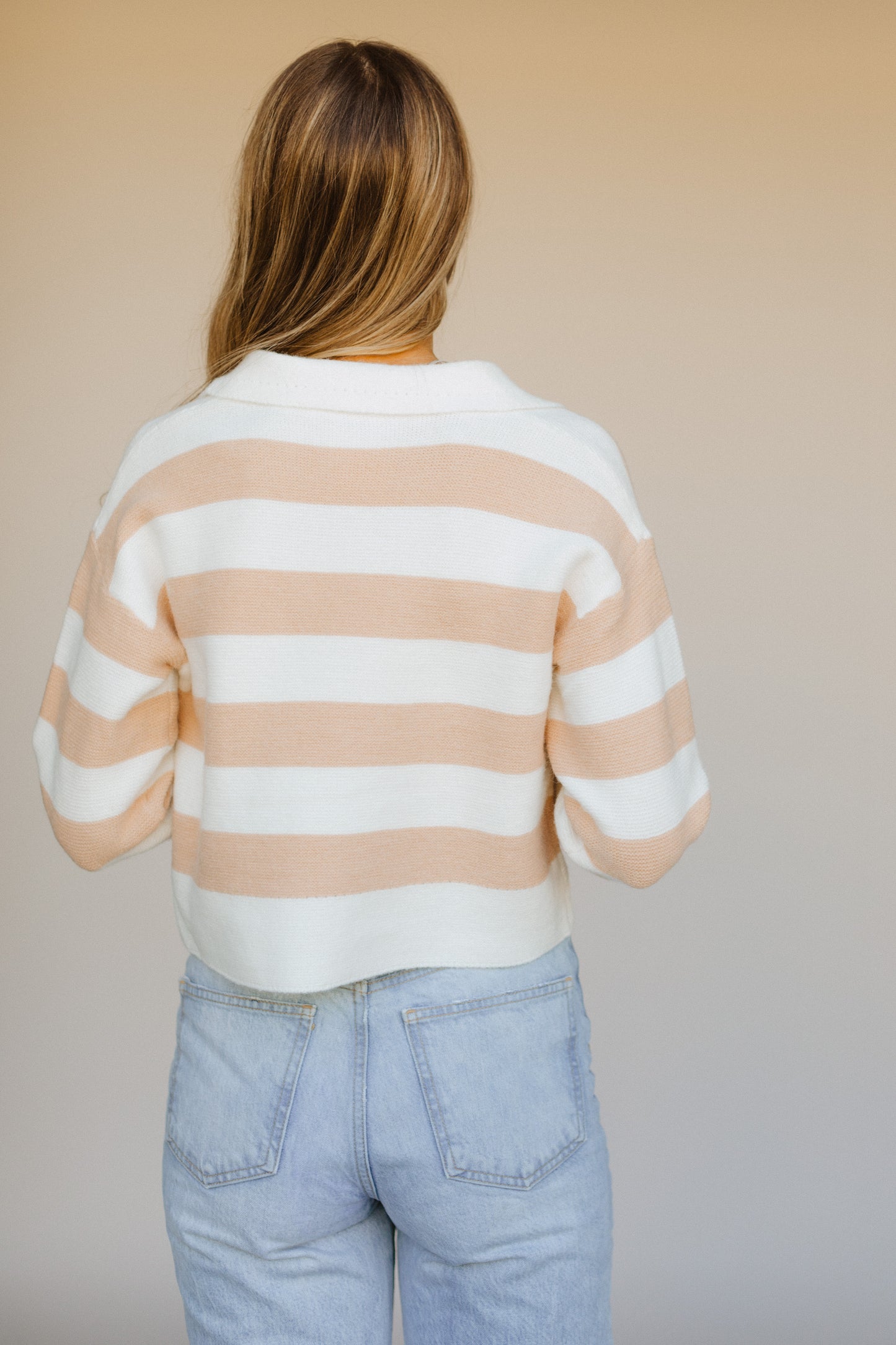 Be Bold Striped Top/Taupe