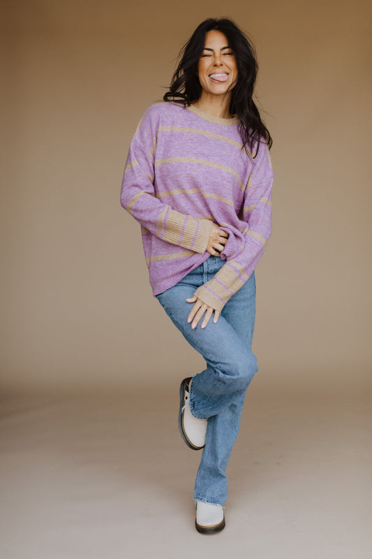 Paige striped sweater/lavender